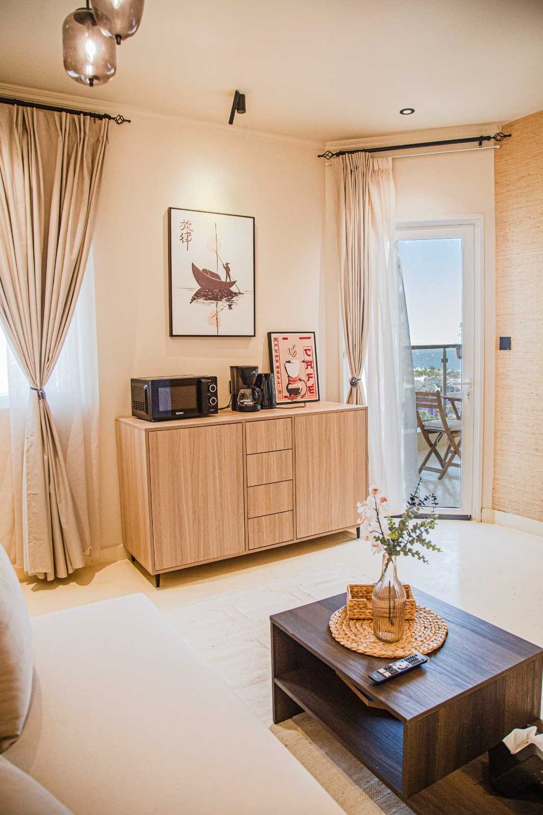 Balcony w/ Sea & F1 Track View - Japandi Design St